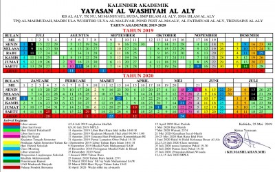 Kalender Akademik SMA Islam Al-Aly 2019-2020